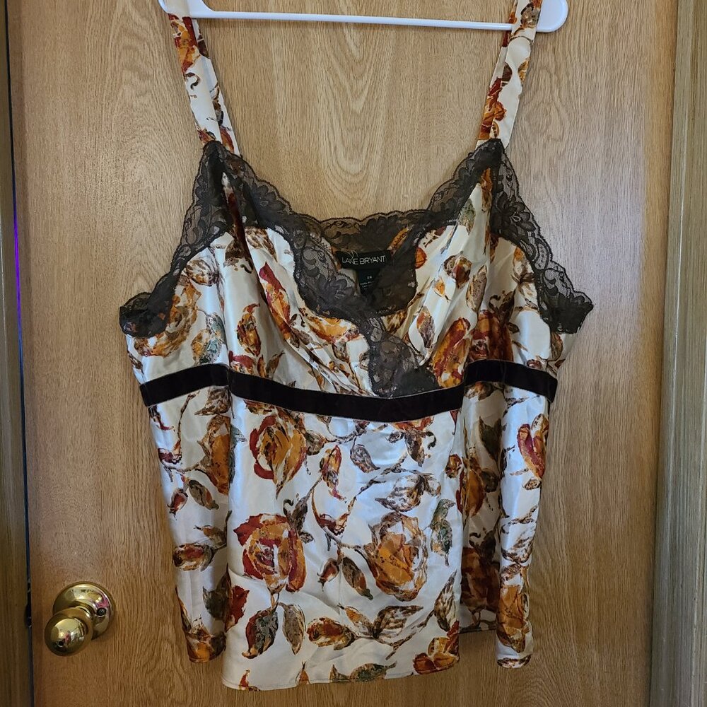 Lane Bryant Lace Trimmed Empire Waist Camisole Size 26